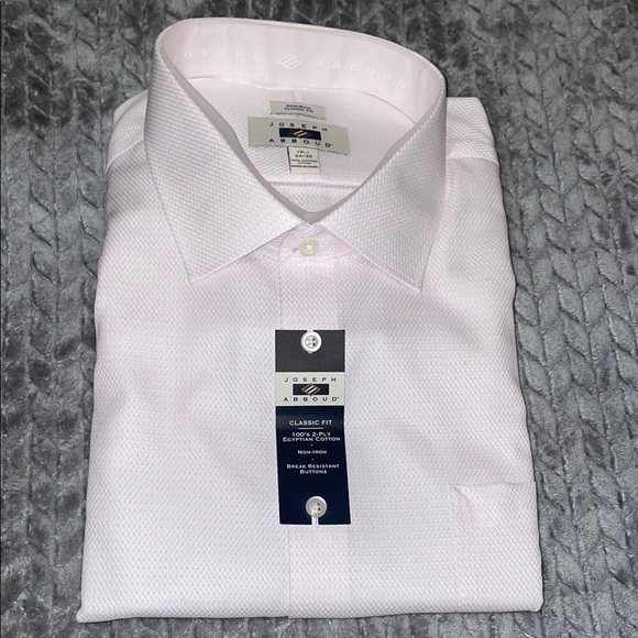 NWT Joseph Abboud Classic Fit 100’s 2-Ply Egyptian Cotton Non-Iron Shirt. 18.5 - Picture 1 of 5